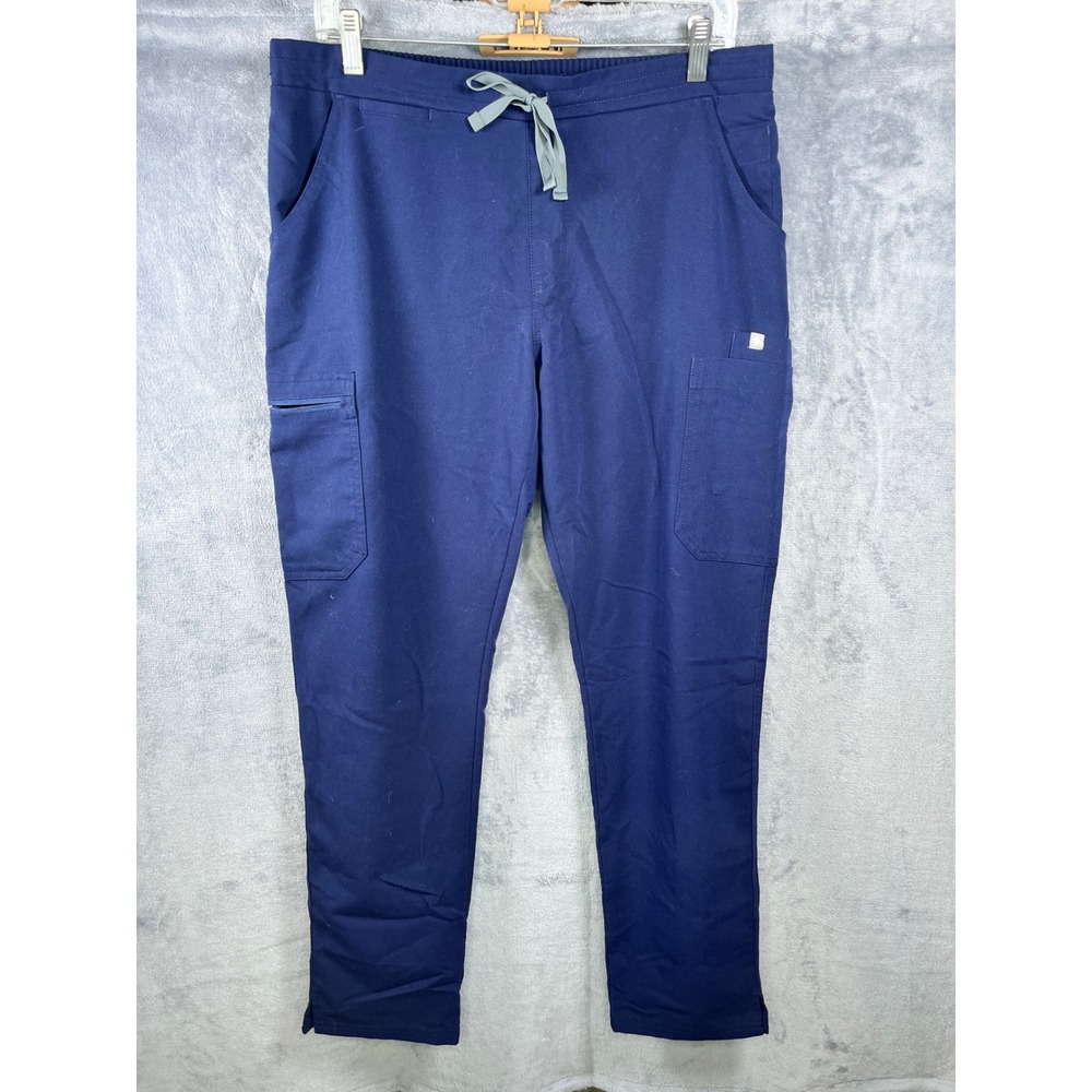 FIGS Technical Collection Scrub Pants Drawstring‎ Pockets Medical Blue Size M